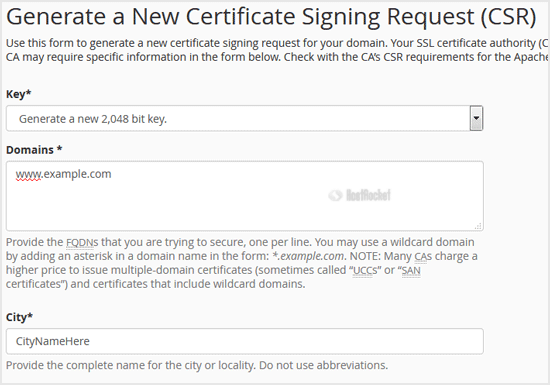 burnt Spit is there How to Generate a Certificate Signing Request - CSR in cPanel? -  Knowledgebase - HostRocket